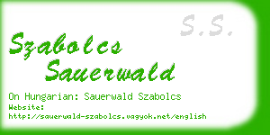 szabolcs sauerwald business card